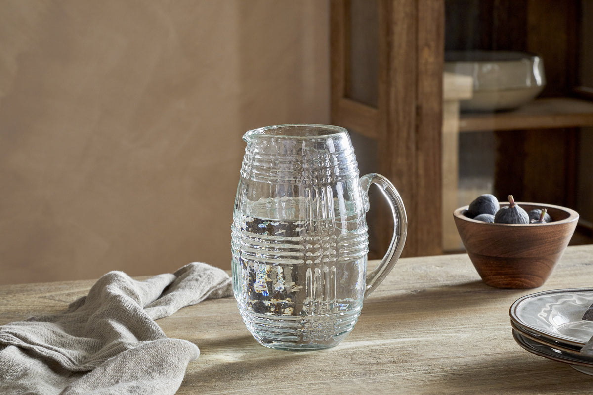 Kaanch Jug - Clear-GLASSWARE-Nkuku