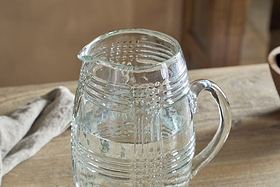 Kaanch Jug - Clear-GLASSWARE-Nkuku