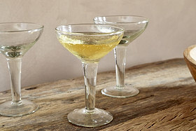 Yala Hammered Champagne Coupe (Set of 4)-GLASSWARE-Nkuku