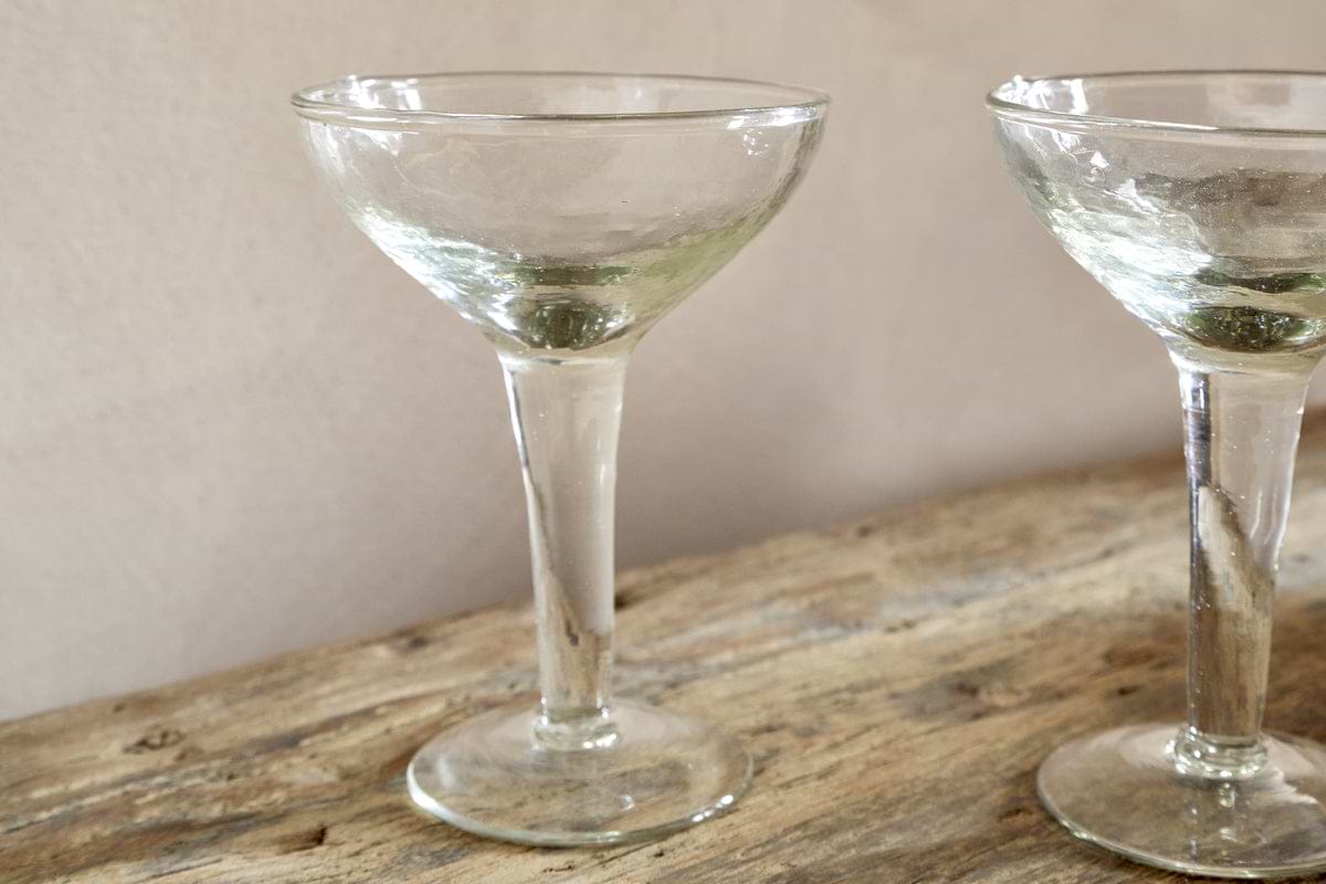 Yala Hammered Champagne Coupe (Set of 4)-GLASSWARE-Nkuku