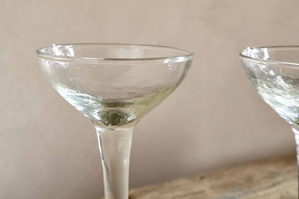 Yala Hammered Champagne Coupe (Set of 4)-GLASSWARE-Nkuku