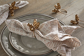 Beej Napkin Rings - Antique Brass - (Set of 4)-KITCHEN & DINING ACCESSORIES-Nkuku