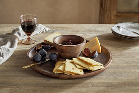 Sindar Serving Tray with Bowl - Natural-SERVEWARE-Nkuku