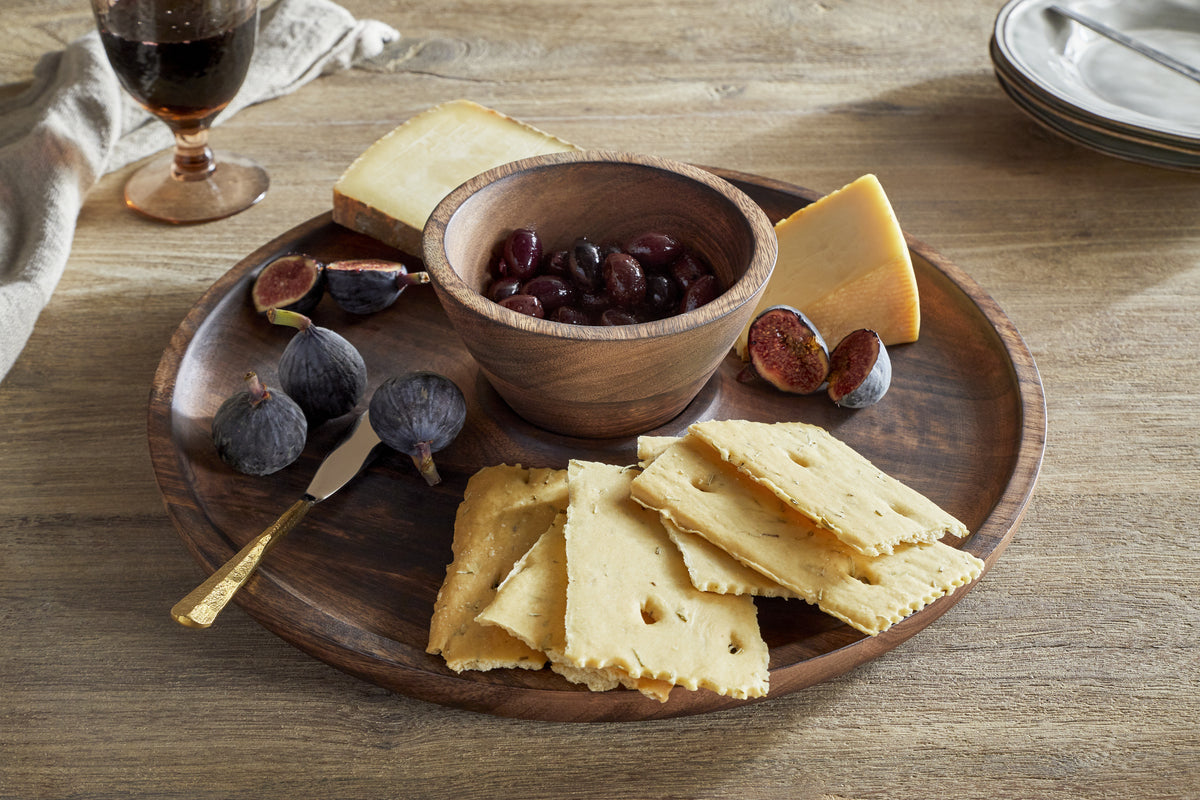 Sindar Serving Tray with Bowl - Natural-SERVEWARE-Nkuku