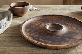 Sindar Serving Tray with Bowl - Natural-SERVEWARE-Nkuku
