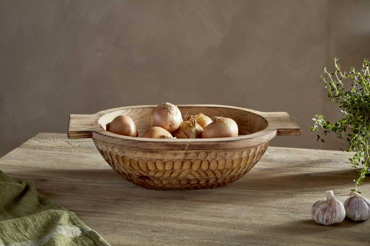 Pyaar Serving Bowl - Natural - Large-SERVEWARE-Nkuku