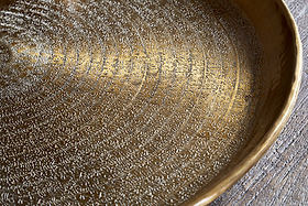 Dhanya Round Tray - Antique Brass-SERVEWARE-Nkuku