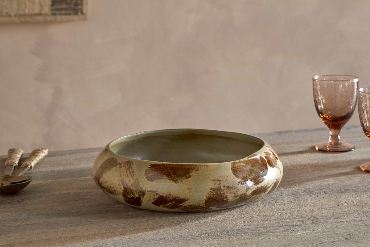 Terra Serving Bowl - Khaki Green-SERVEWARE-Nkuku