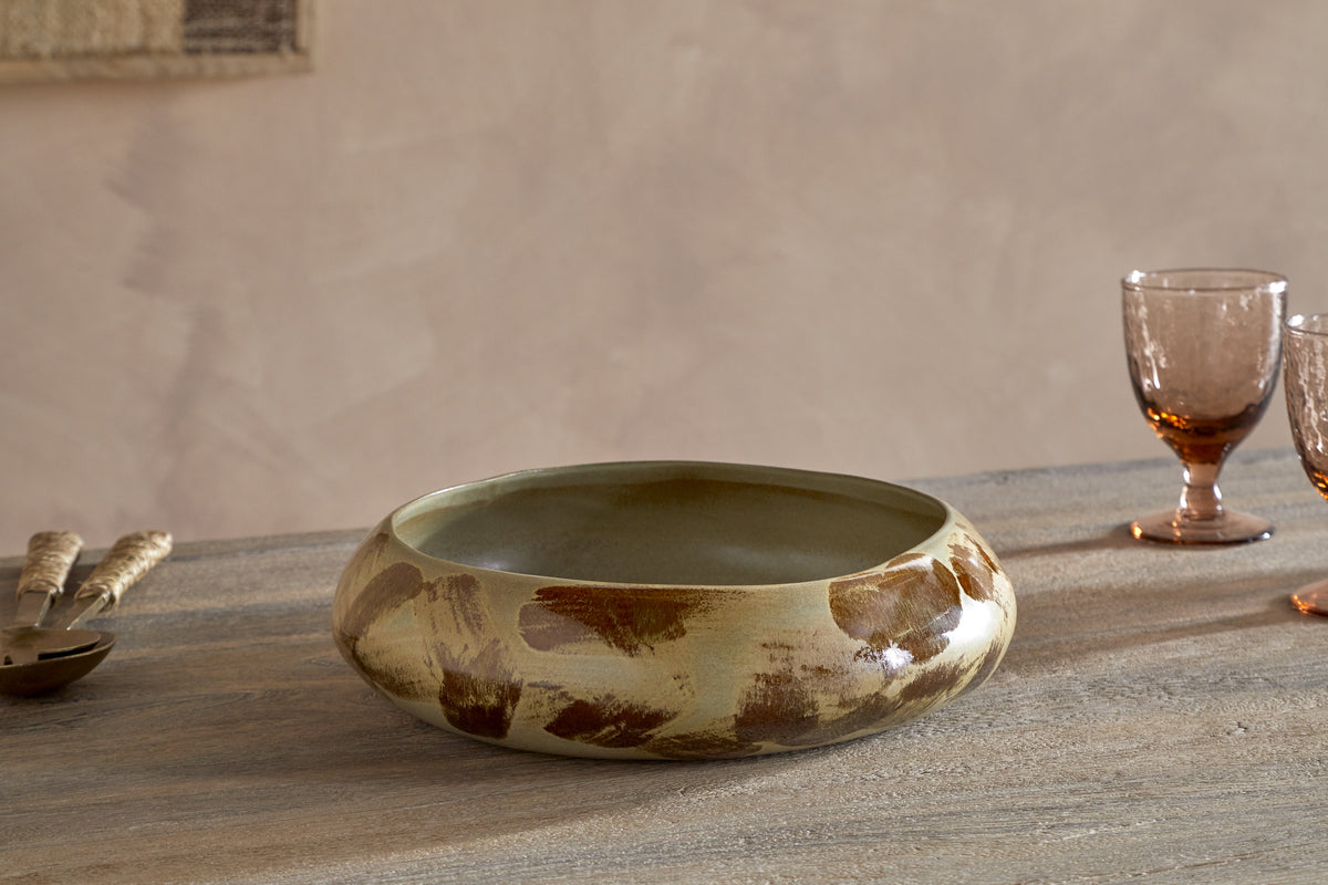 Terra Serving Bowl - Khaki Green-SERVEWARE-Nkuku