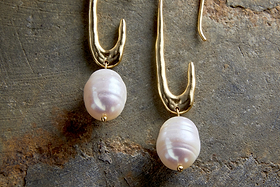 Omi White Pearl Earrings - Gold-GIFTING-Nkuku