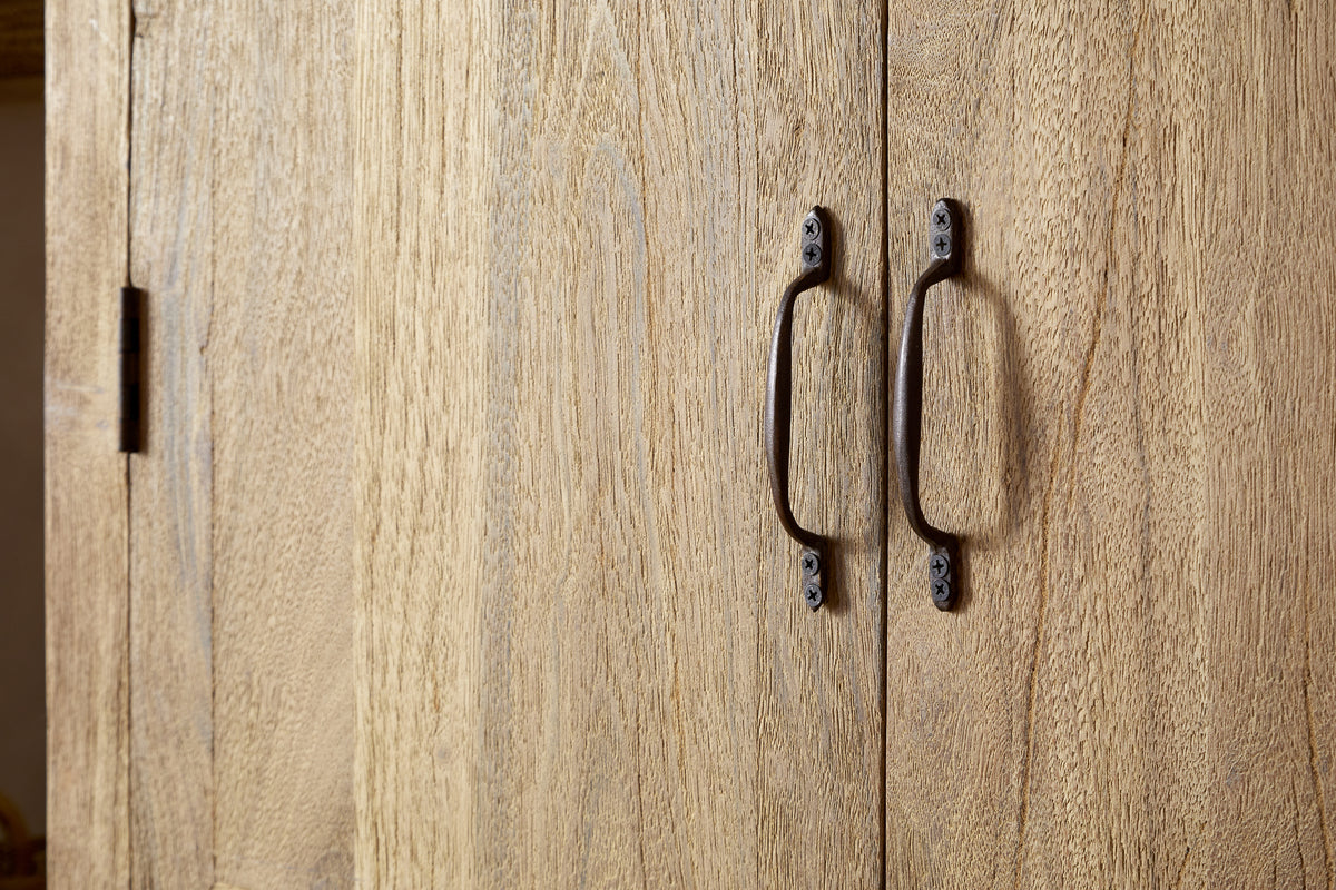 Iya Reclaimed Wood Wardrobe - Natural-BEDROOM FURNITURE-Nkuku