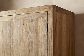 Iya Reclaimed Wood Wardrobe - Natural-BEDROOM FURNITURE-Nkuku