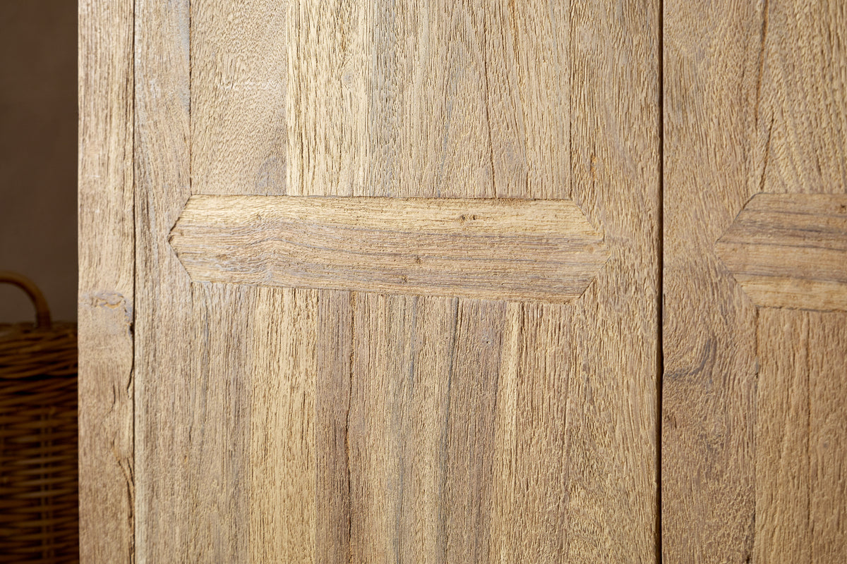 Iya Reclaimed Wood Wardrobe - Natural-BEDROOM FURNITURE-Nkuku