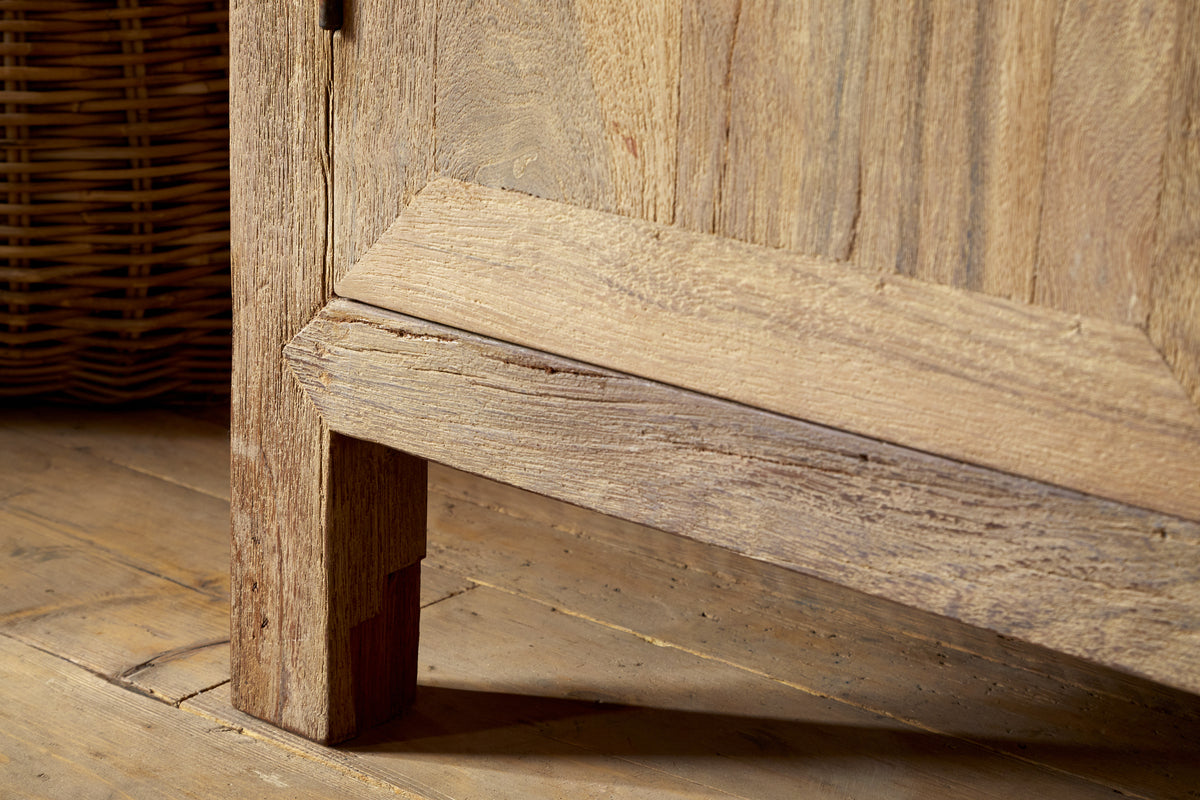 Iya Reclaimed Wood Wardrobe - Natural-BEDROOM FURNITURE-Nkuku