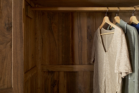 Iya Reclaimed Wood Wardrobe - Natural-BEDROOM FURNITURE-Nkuku