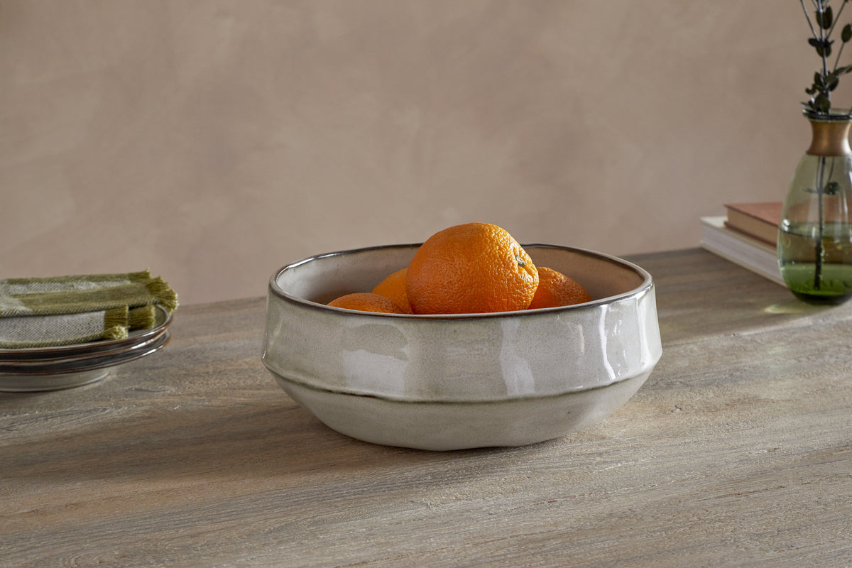 Pedra Serving Bowl - Pewter-SERVEWARE-Nkuku