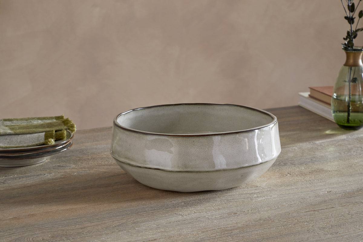 Pedra Serving Bowl - Pewter-SERVEWARE-Nkuku