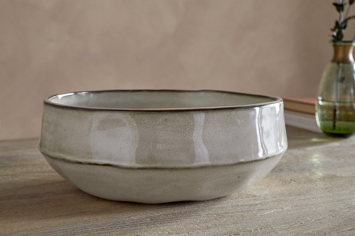 Pedra Serving Bowl - Pewter-SERVEWARE-Nkuku