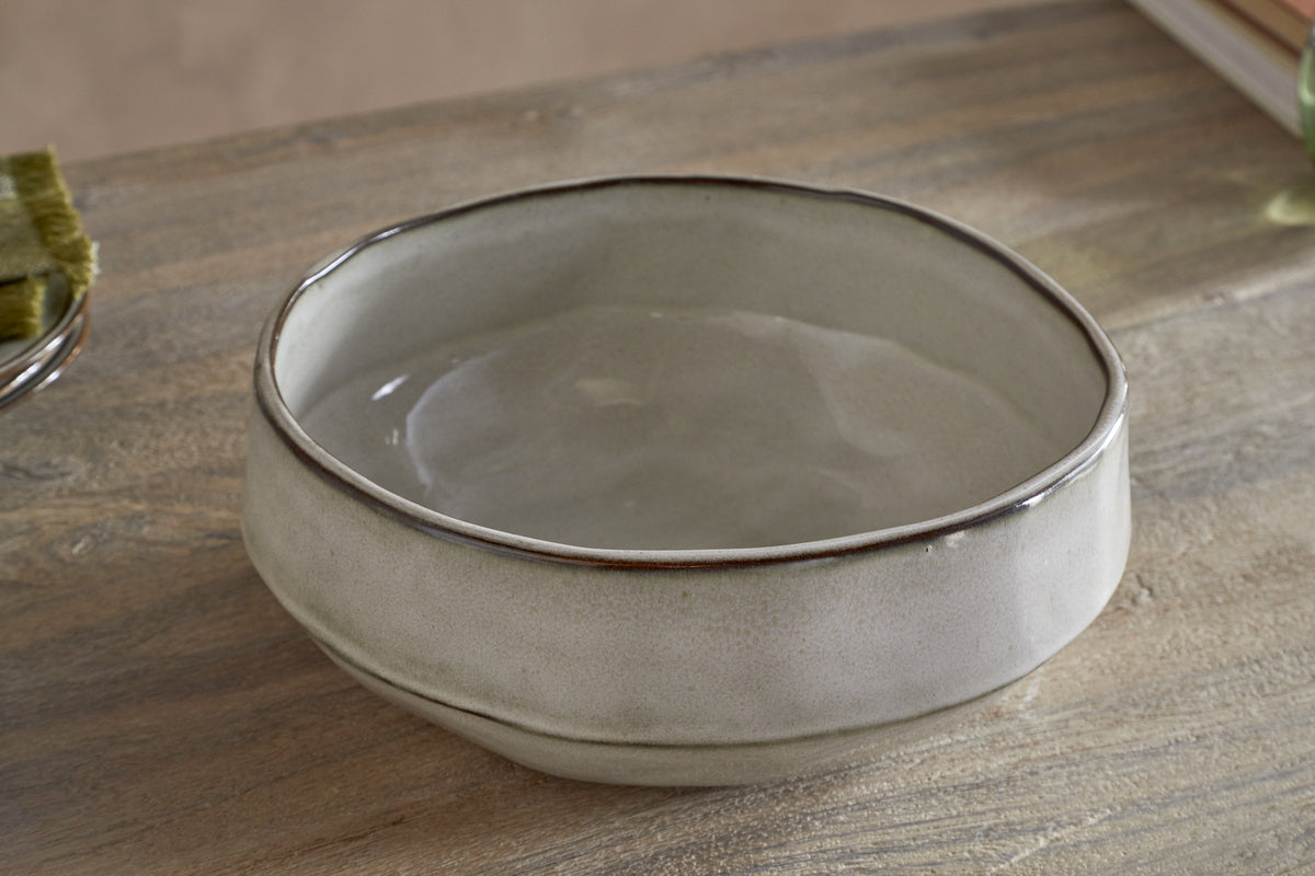 Pedra Serving Bowl - Pewter-SERVEWARE-Nkuku