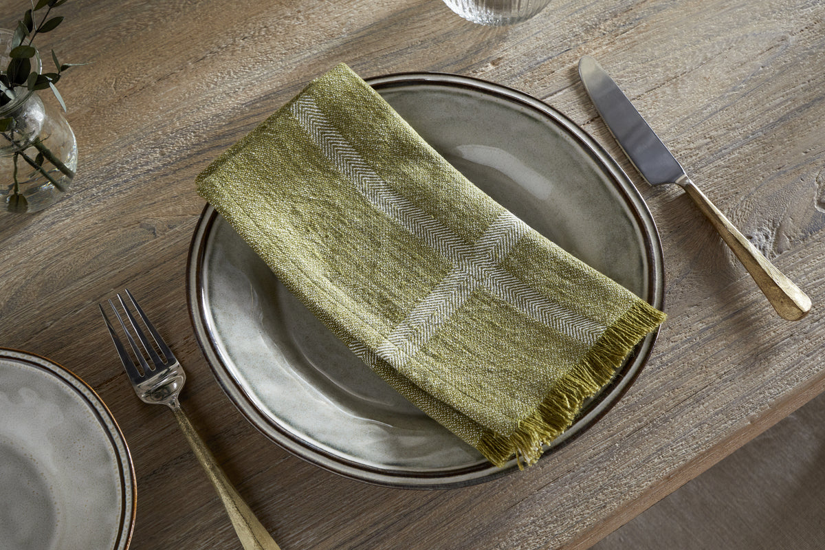 Shanta Napkin - Green-KITCHEN & DINING ACCESSORIES-Nkuku