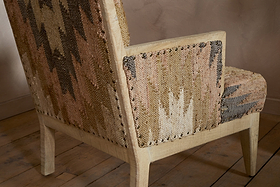 Chhavi Kilim Upholstered Armchair - Multi-SEATING-Nkuku