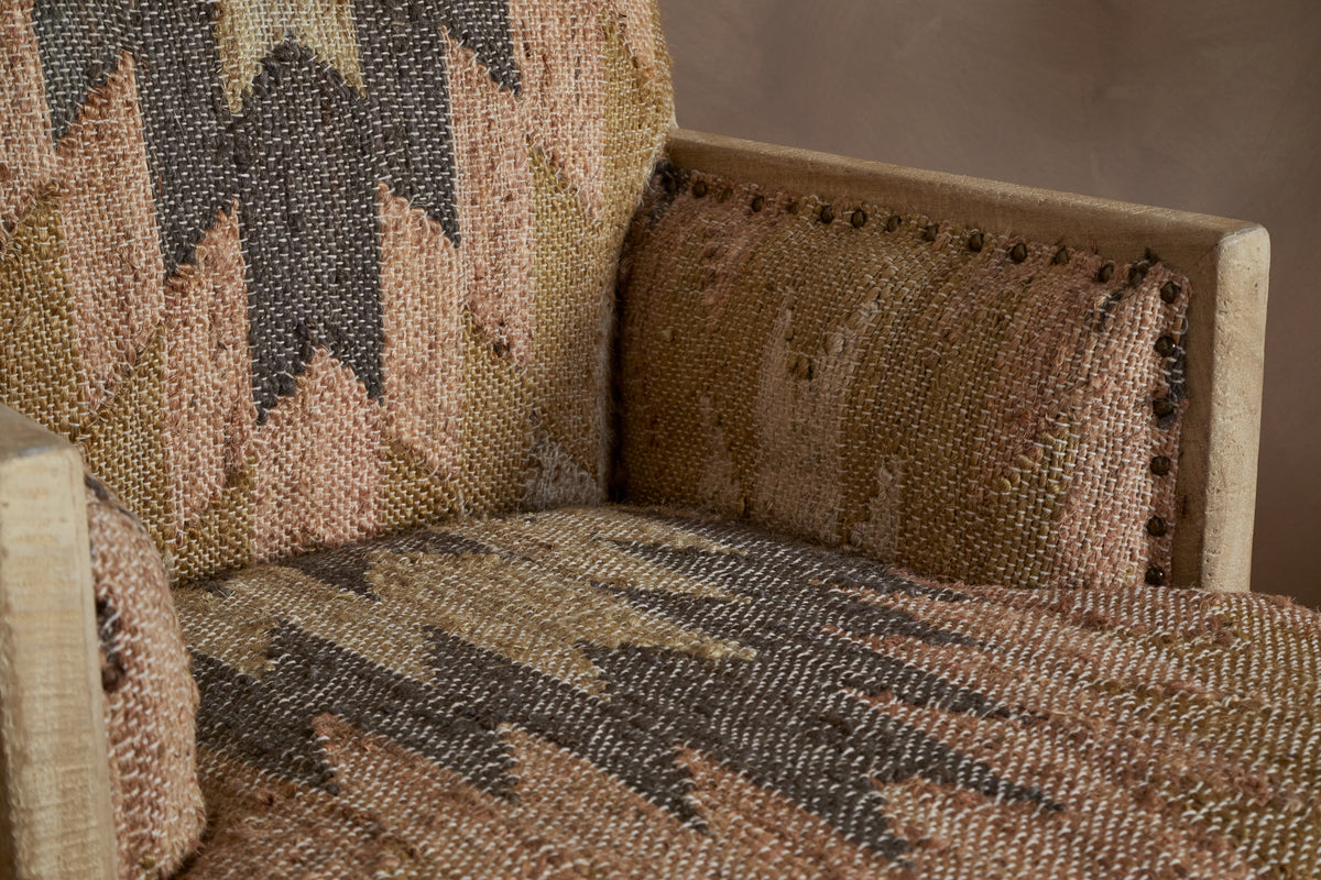 Chhavi Kilim Upholstered Armchair - Multi-SEATING-Nkuku