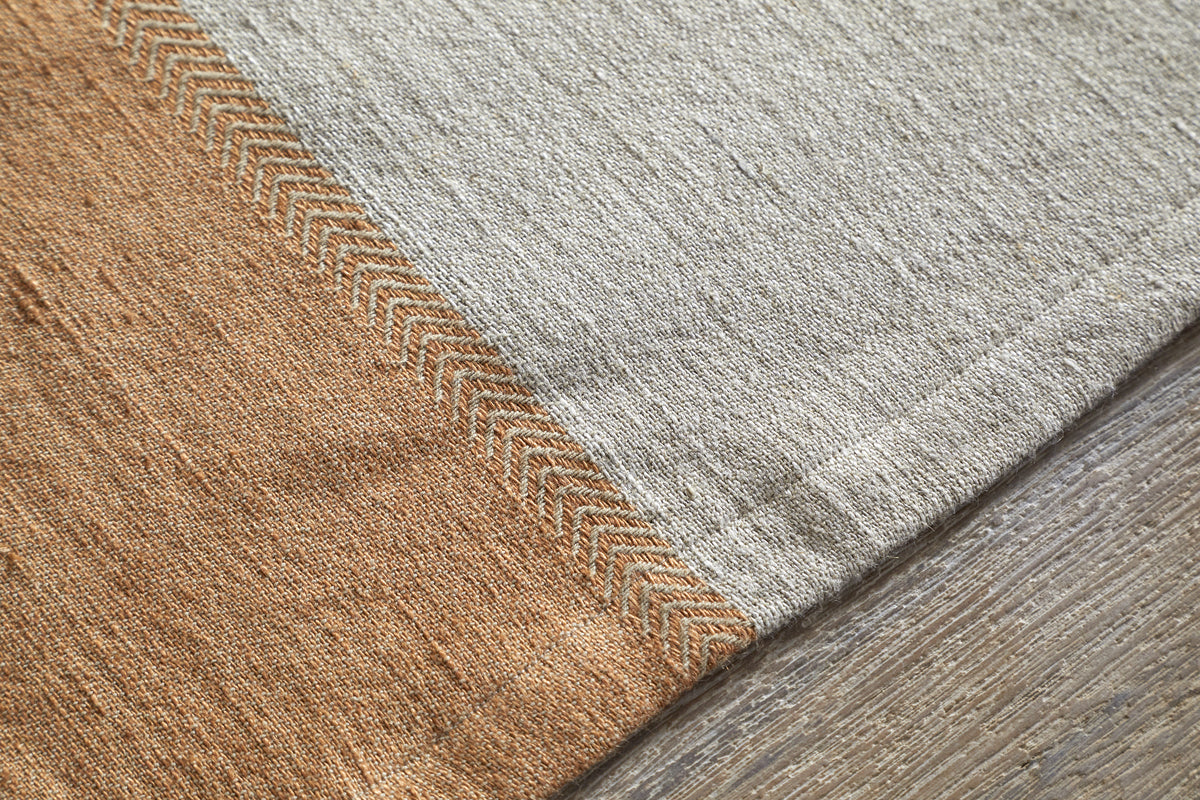 Geet Table Runner - Natural & Rust-KITCHEN & DINING ACCESSORIES-Nkuku