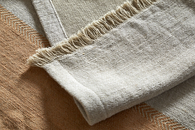 Geet Table Runner - Natural & Rust-KITCHEN & DINING ACCESSORIES-Nkuku