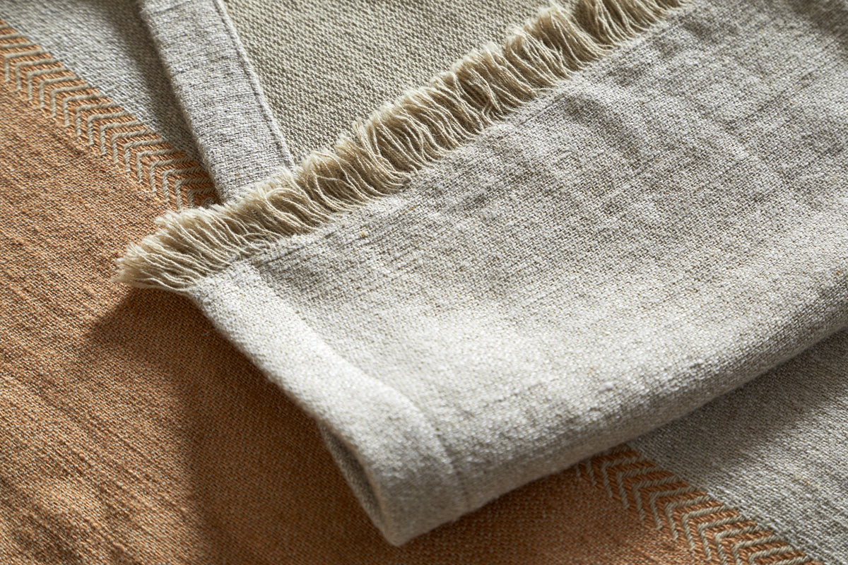 Geet Table Runner - Natural & Rust-KITCHEN & DINING ACCESSORIES-Nkuku