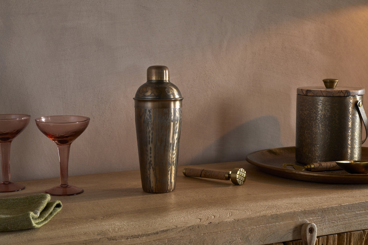 Dheema Cocktail Shaker - Bronze-KITCHEN & DINING ACCESSORIES-Nkuku