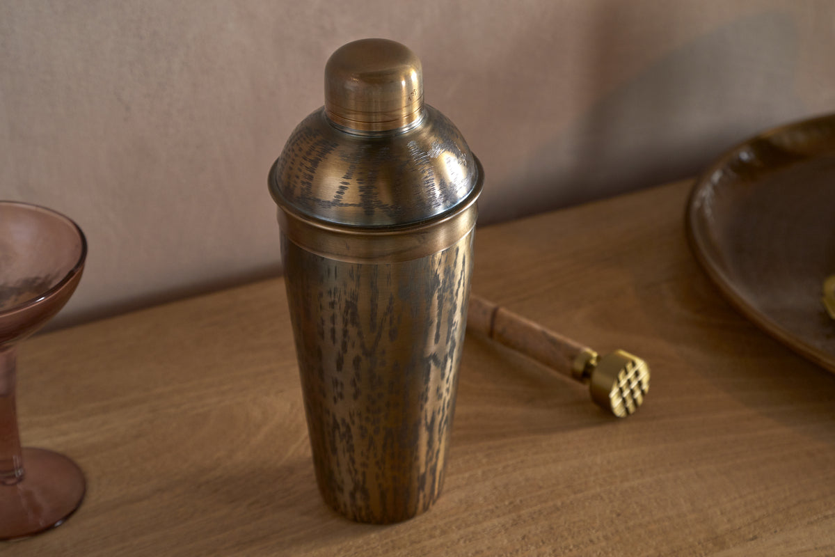 Dheema Cocktail Shaker - Bronze-KITCHEN & DINING ACCESSORIES-Nkuku