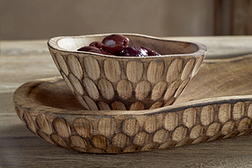Pyaar Serving Tray and Bowl - Natural-SERVEWARE-Nkuku