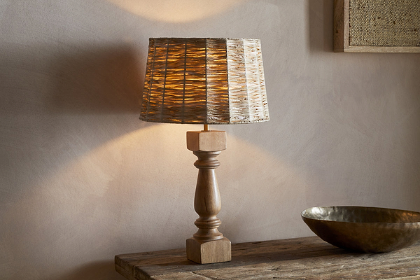 Hega Mango Wood Lamp - Natural-LAMPS-Nkuku