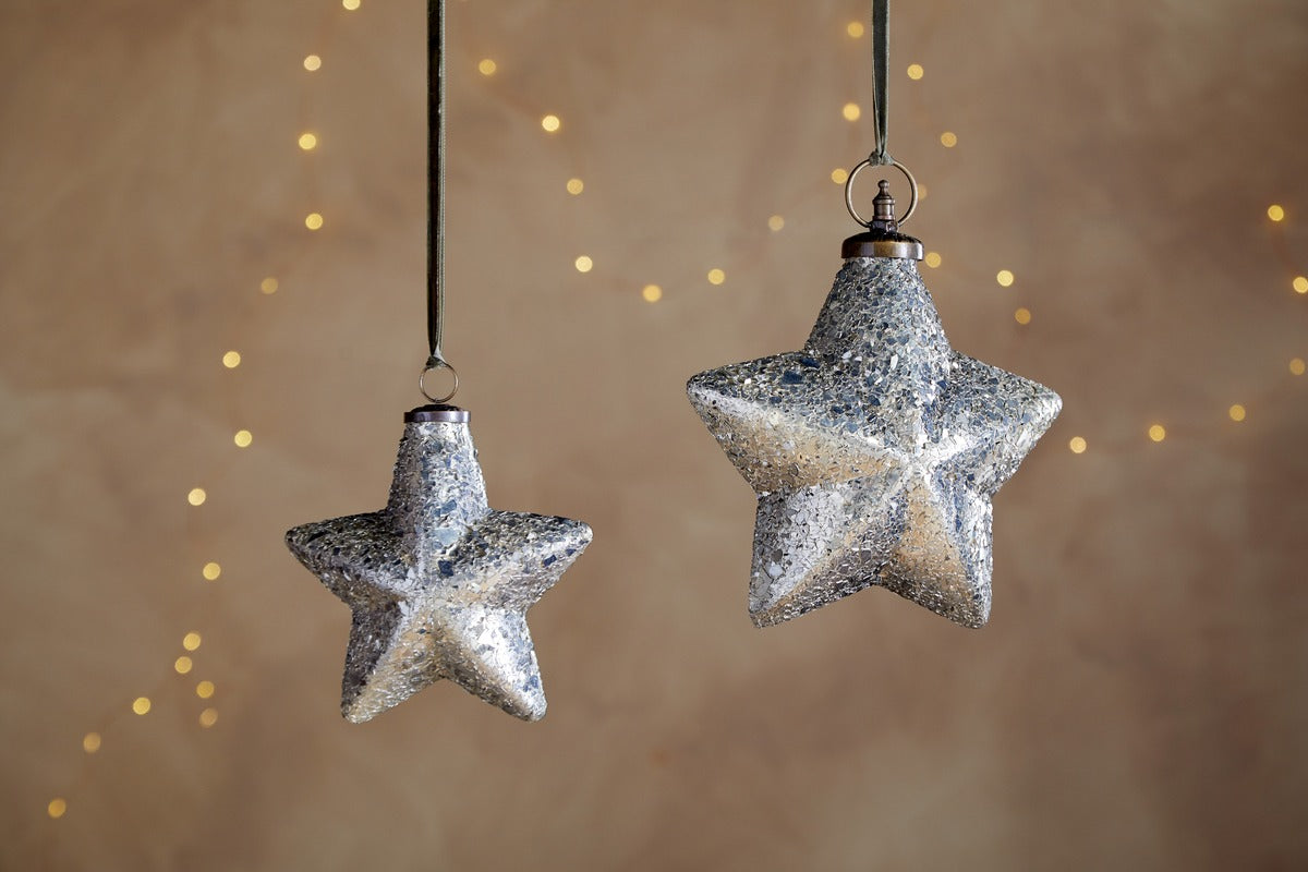 Riyara Giant Baubles - Silver Sparkle-CHRISTMAS DECORATIONS-Nkuku