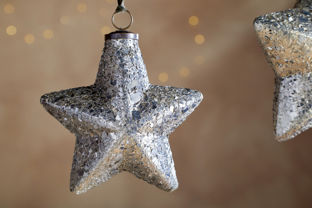 Riyara Giant Baubles - Silver Sparkle-CHRISTMAS DECORATIONS-Nkuku