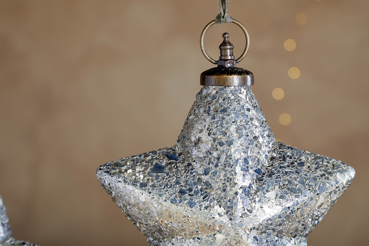 Riyara Giant Baubles - Silver Sparkle-CHRISTMAS DECORATIONS-Nkuku