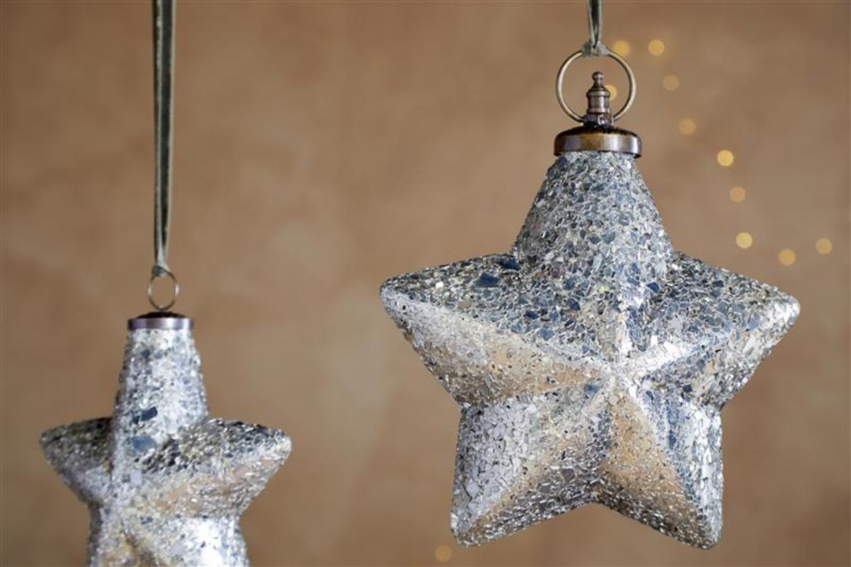 Riyara Giant Baubles - Silver Sparkle-CHRISTMAS DECORATIONS-Nkuku