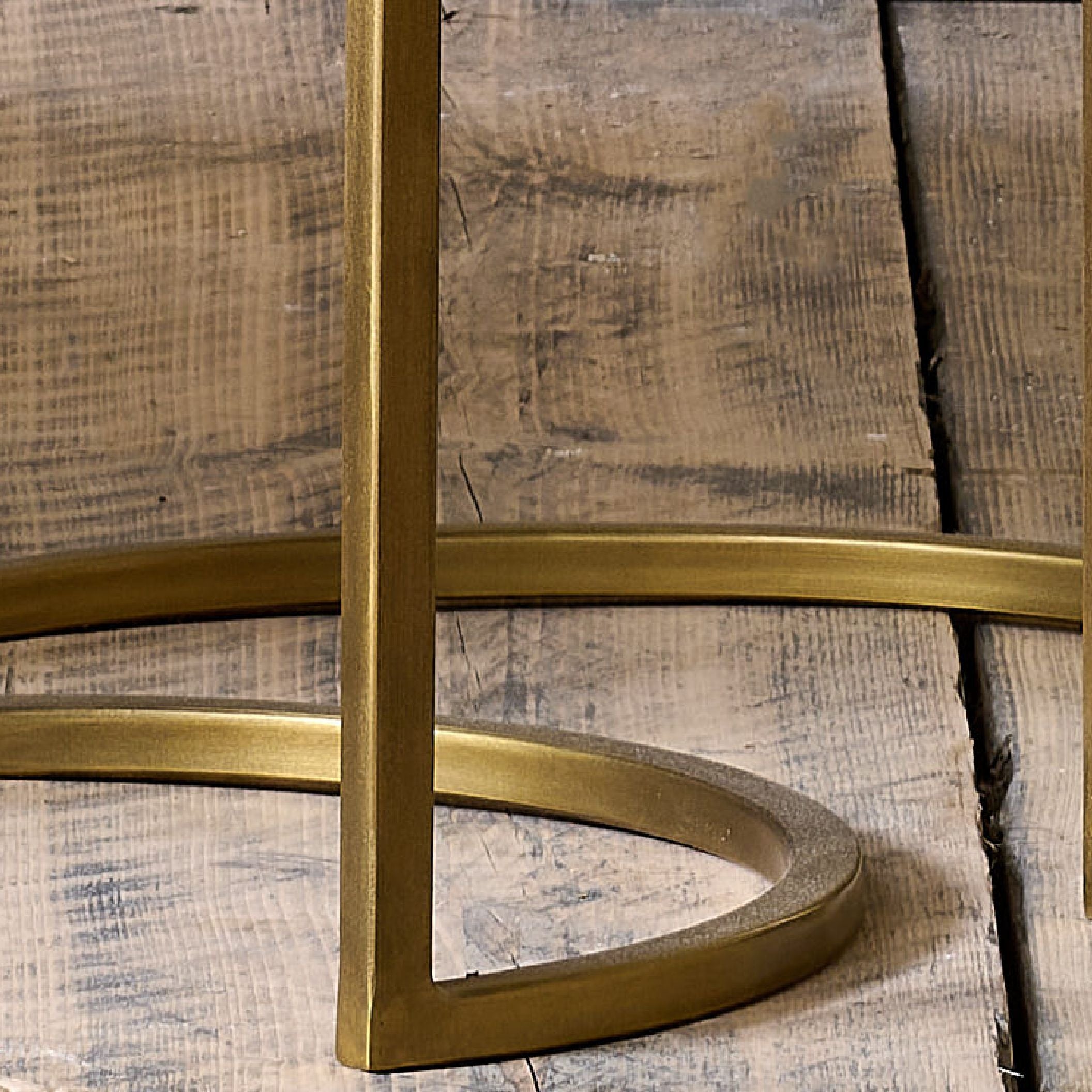 Nakuru Iron & Glass Side Table Set - Brass – Nkuku