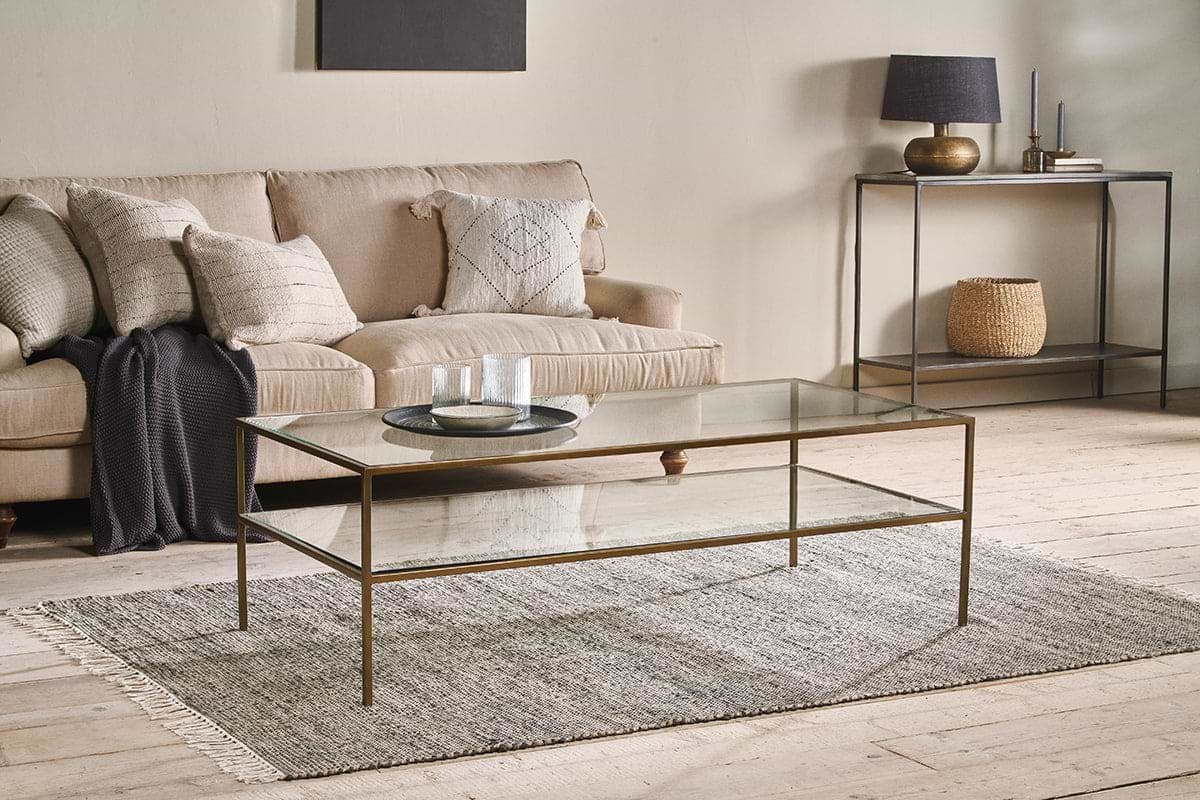 Nakuru Iron & Glass Coffee Table-TABLES-Nkuku