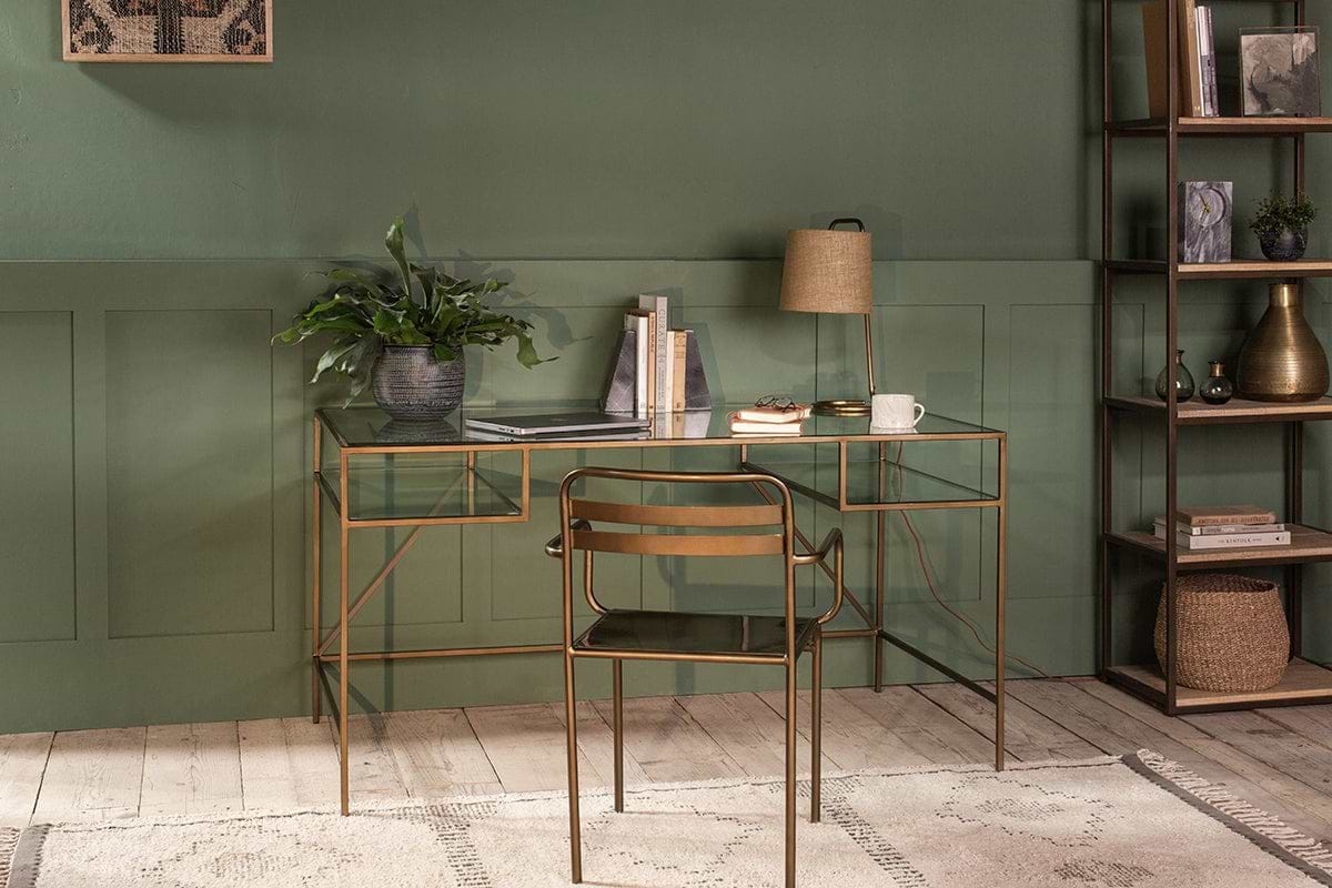 Nakuru Iron & Glass Desk-TABLES-Nkuku