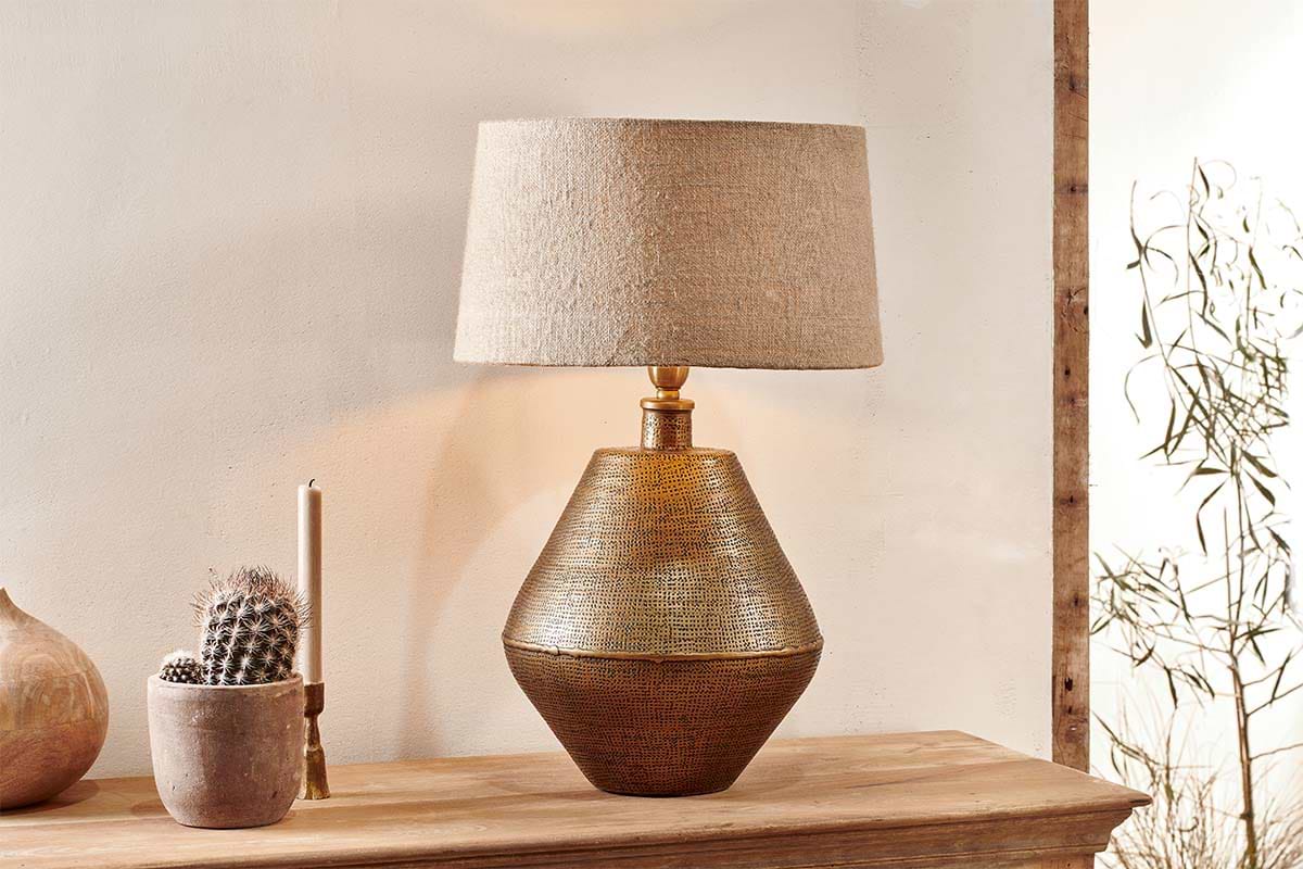 Nalgonda Lamp - Antique Brass - Large-LAMPS-Nkuku