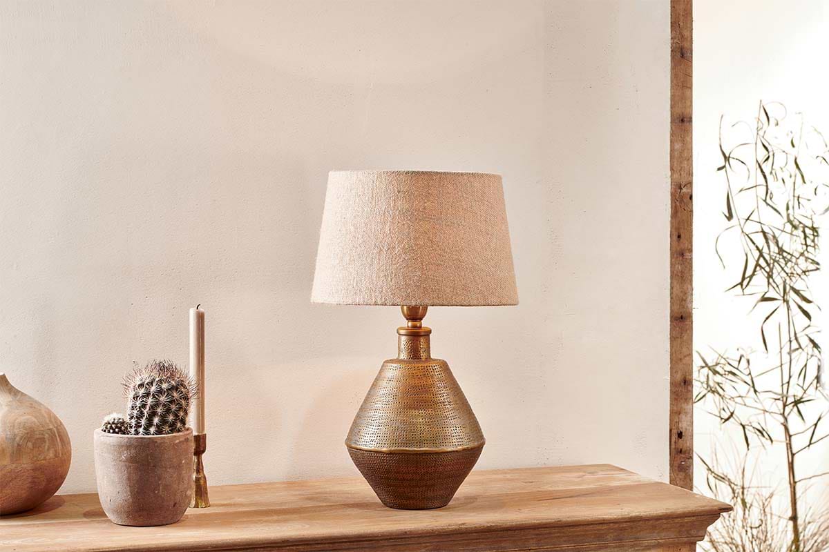 Nalgonda Lamp - Antique Brass - Small-LAMPS-Nkuku