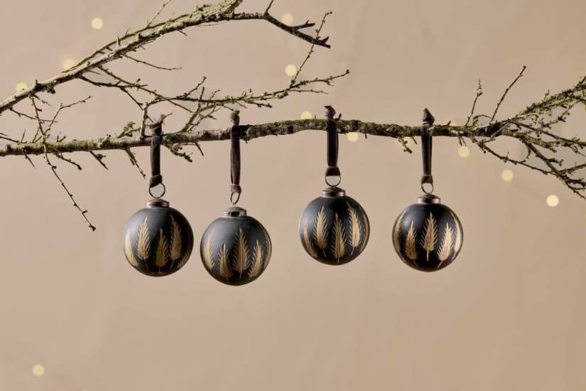Nalguna Baubles - (Set of 4)-CHRISTMAS DECORATIONS-Nkuku