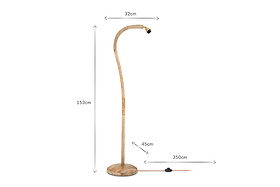 Namira Mango Wood Floor Lamp - Natural