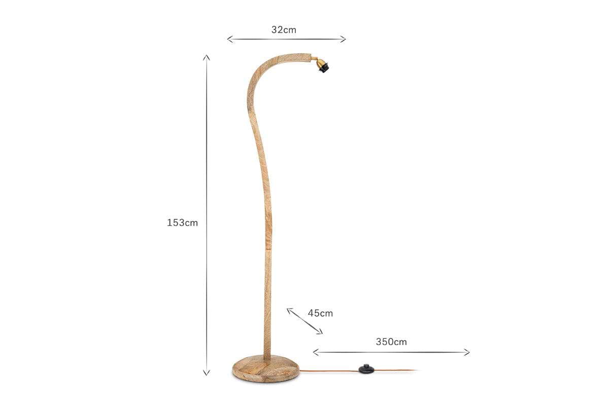 Namira Mango Wood Floor Lamp - Natural