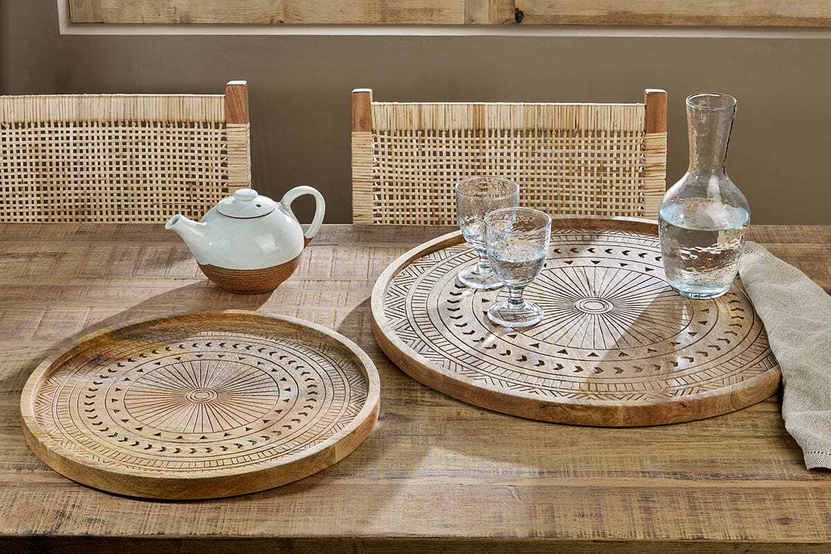 Namuna Mango Wood Tray-SERVEWARE-Nkuku