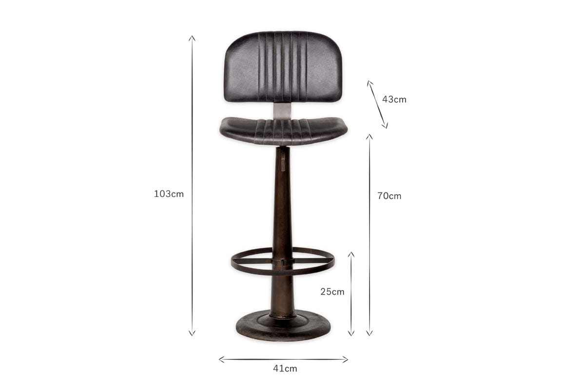 Narwana Bar Chair - Aged Black
