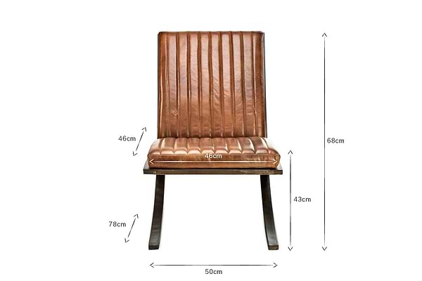 Narwana Ribbed Leather Lounger - Aged Tan