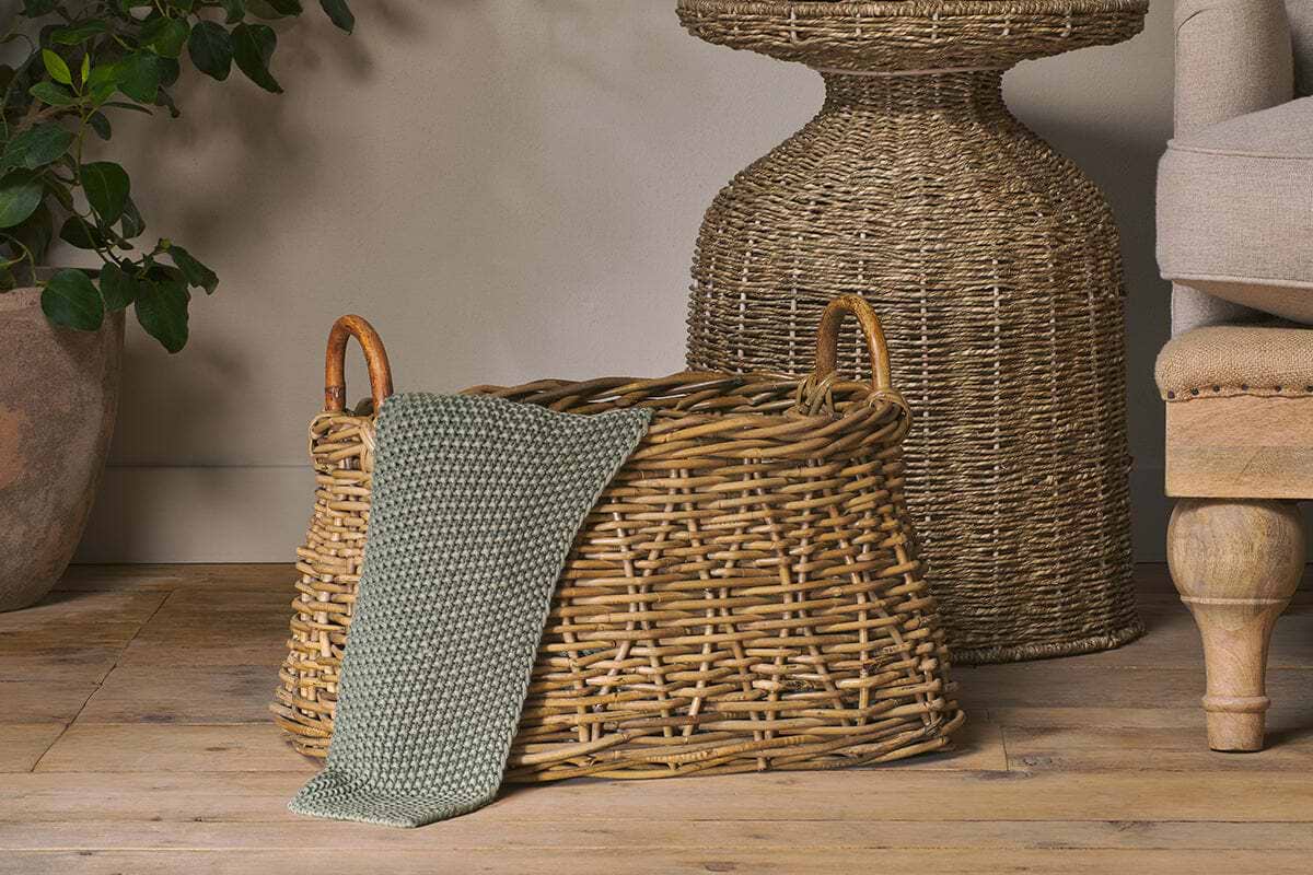 Netra Rattan Basket - Natural-STORAGE-Nkuku