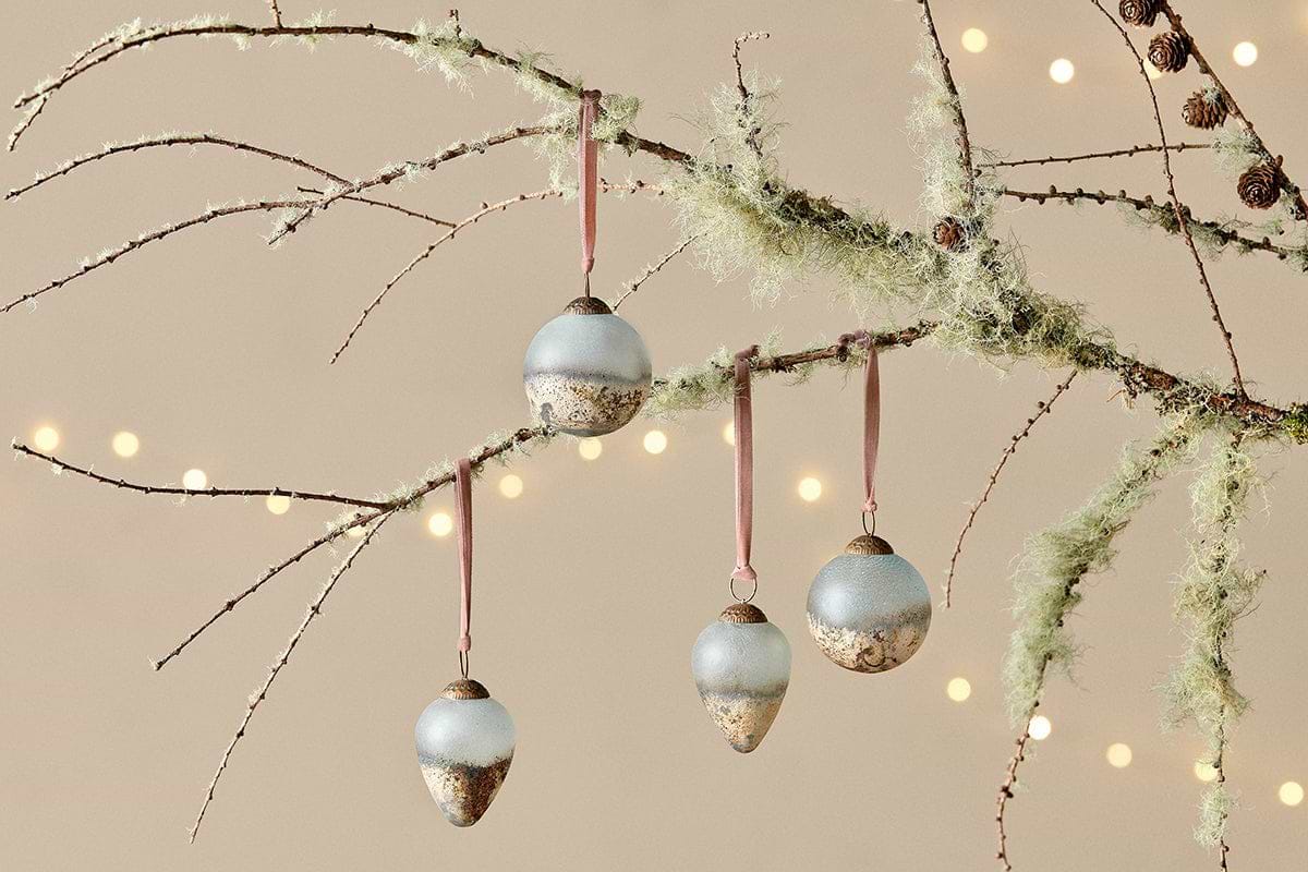 Ngolo Baubles - (Set of 4)-CHRISTMAS DECORATIONS-Nkuku